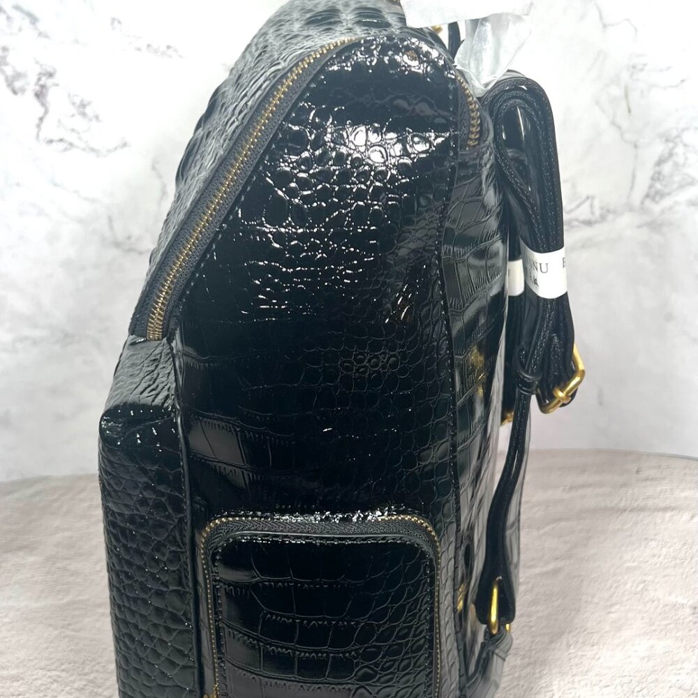 BL.Tiannu Leather Crocodile Backpack with Suede Interior - Picture 3 of 7